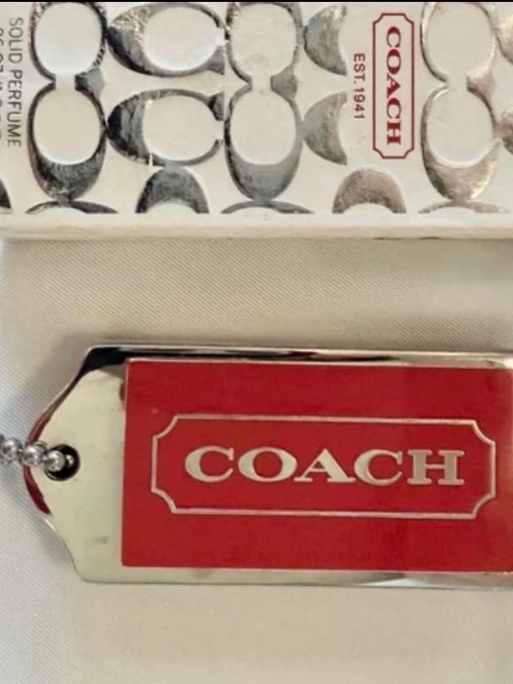 RARE LE Vintage Coach solid perfume charm/keychain w/original perfume-New in Box